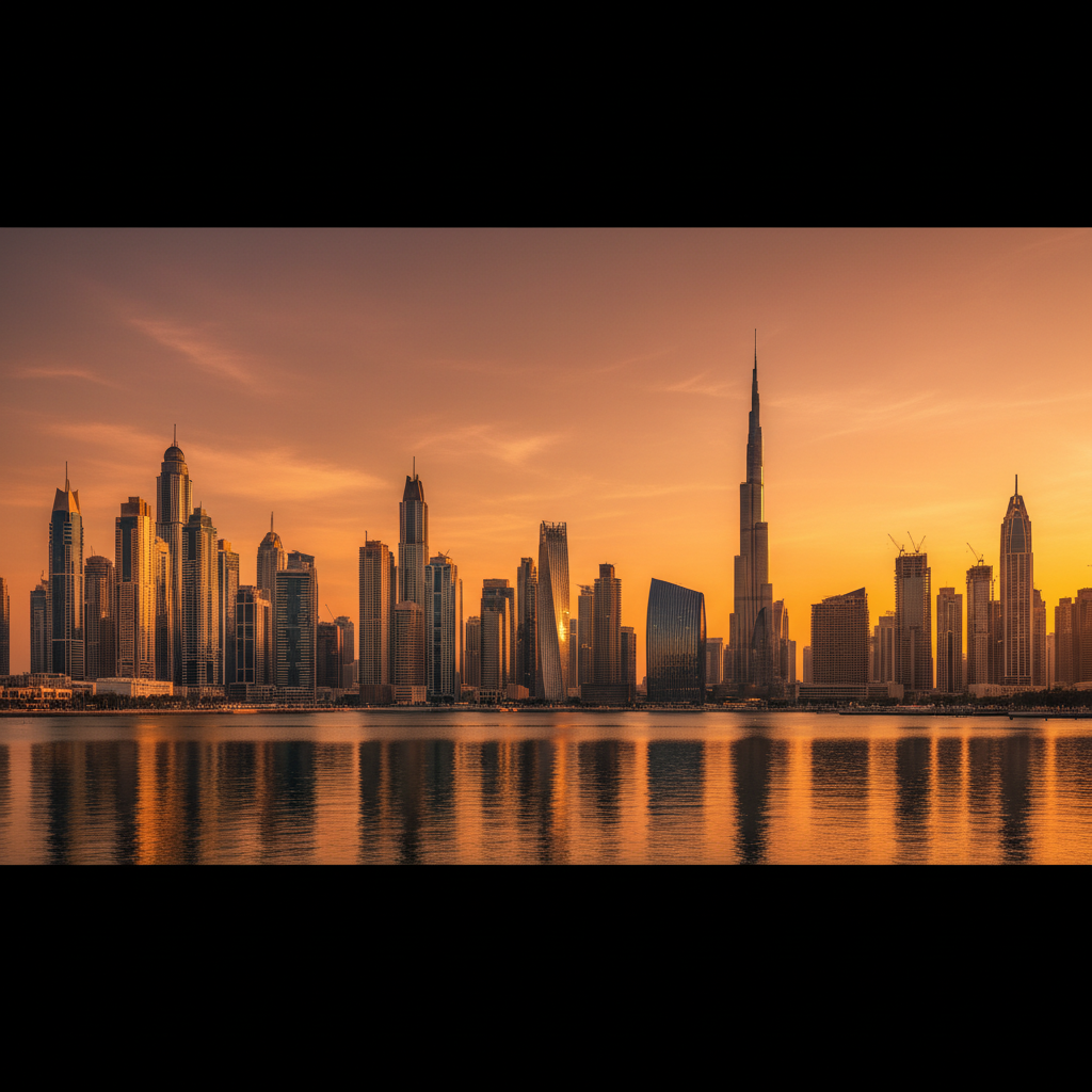 Dubai skyline at golden hour — Urban Pulse headquarters